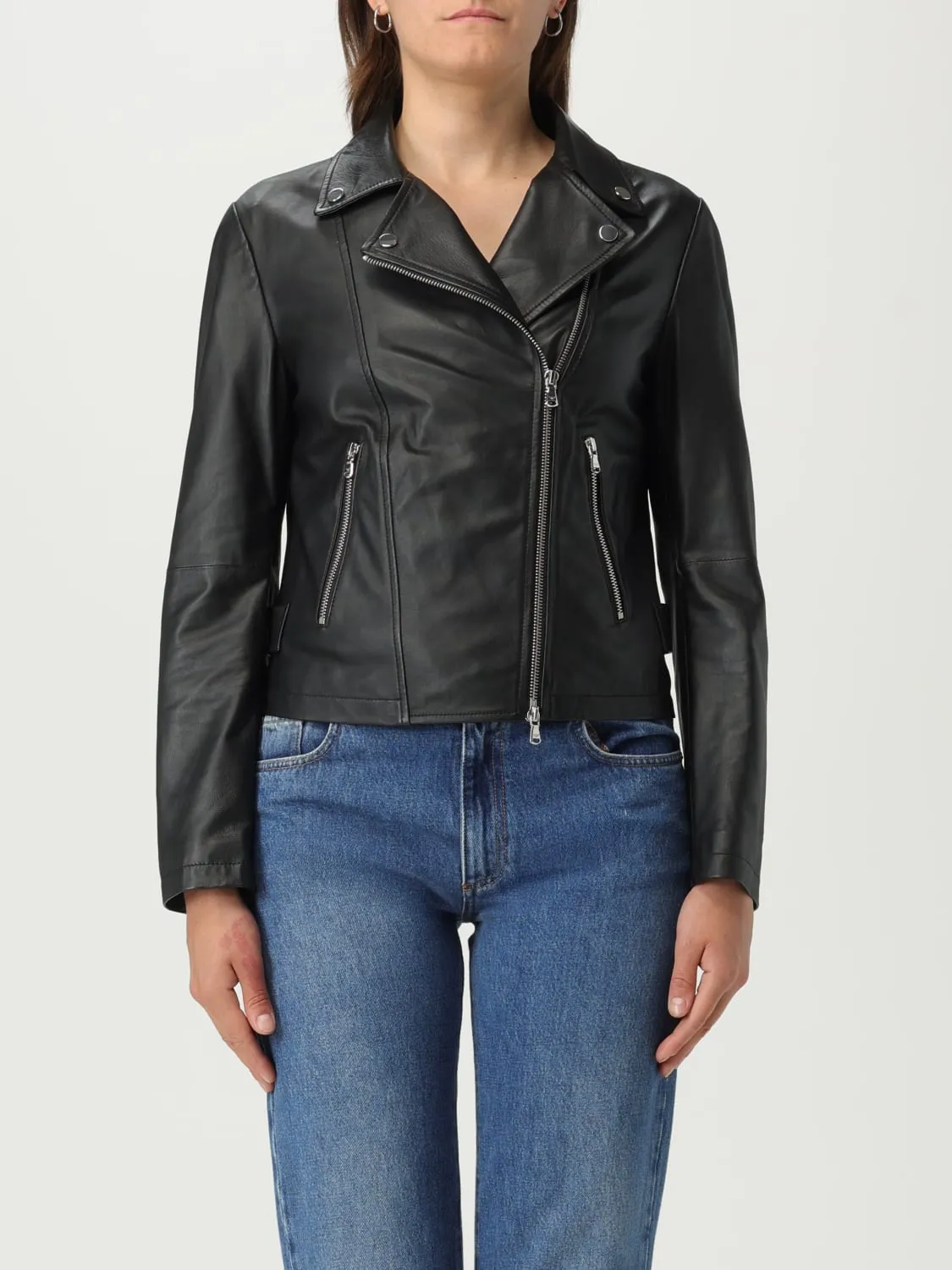 Chiodo di pelle Emporio Armani