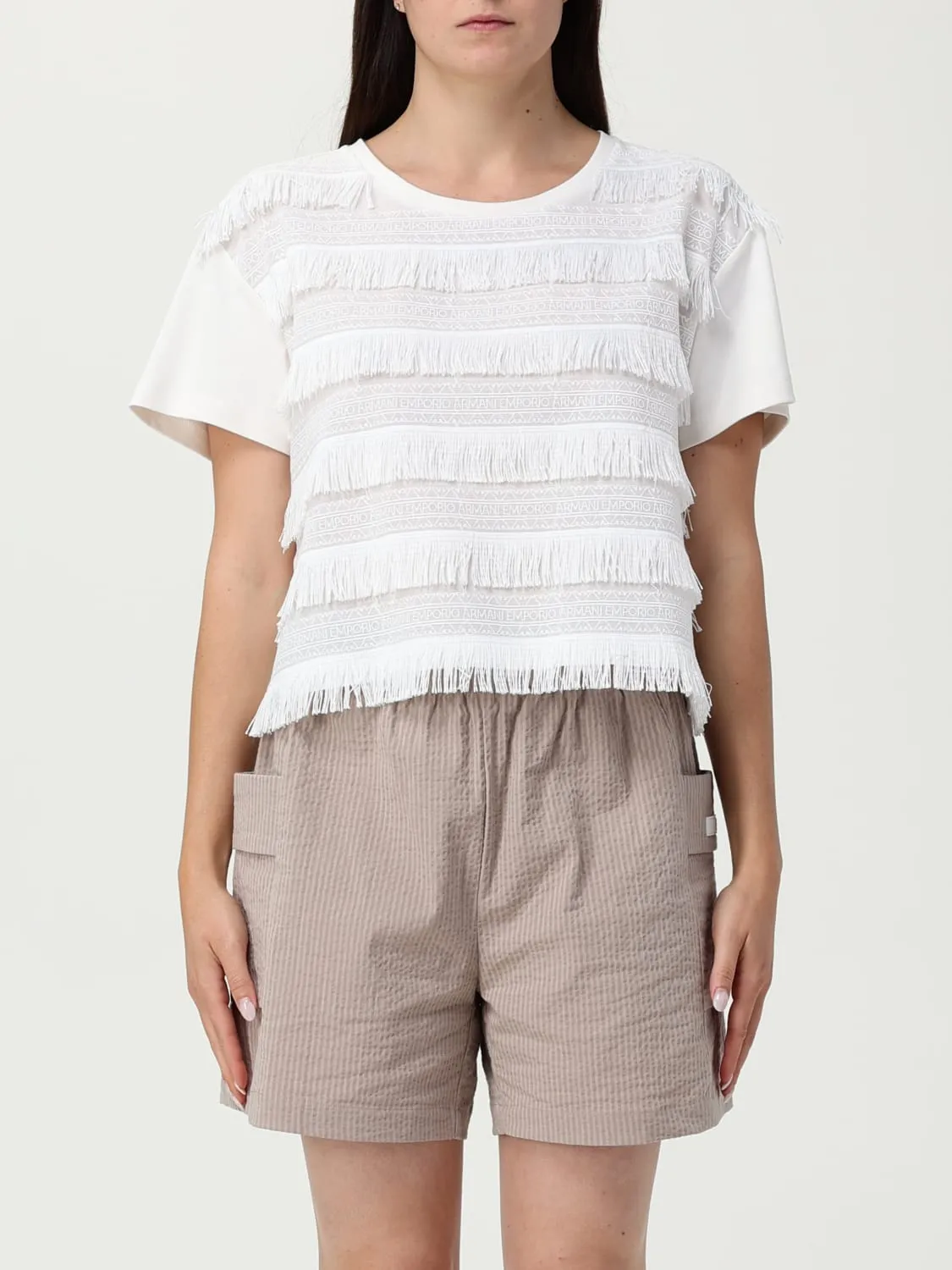 T-shirt con frange Emporio Armani