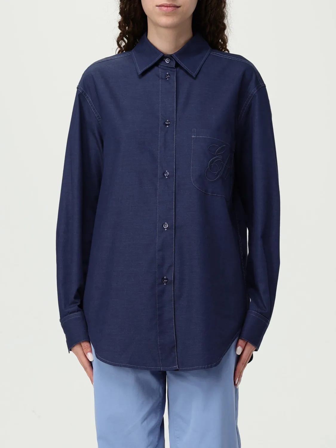 Camicia casual Emporio Armani in misto cotone