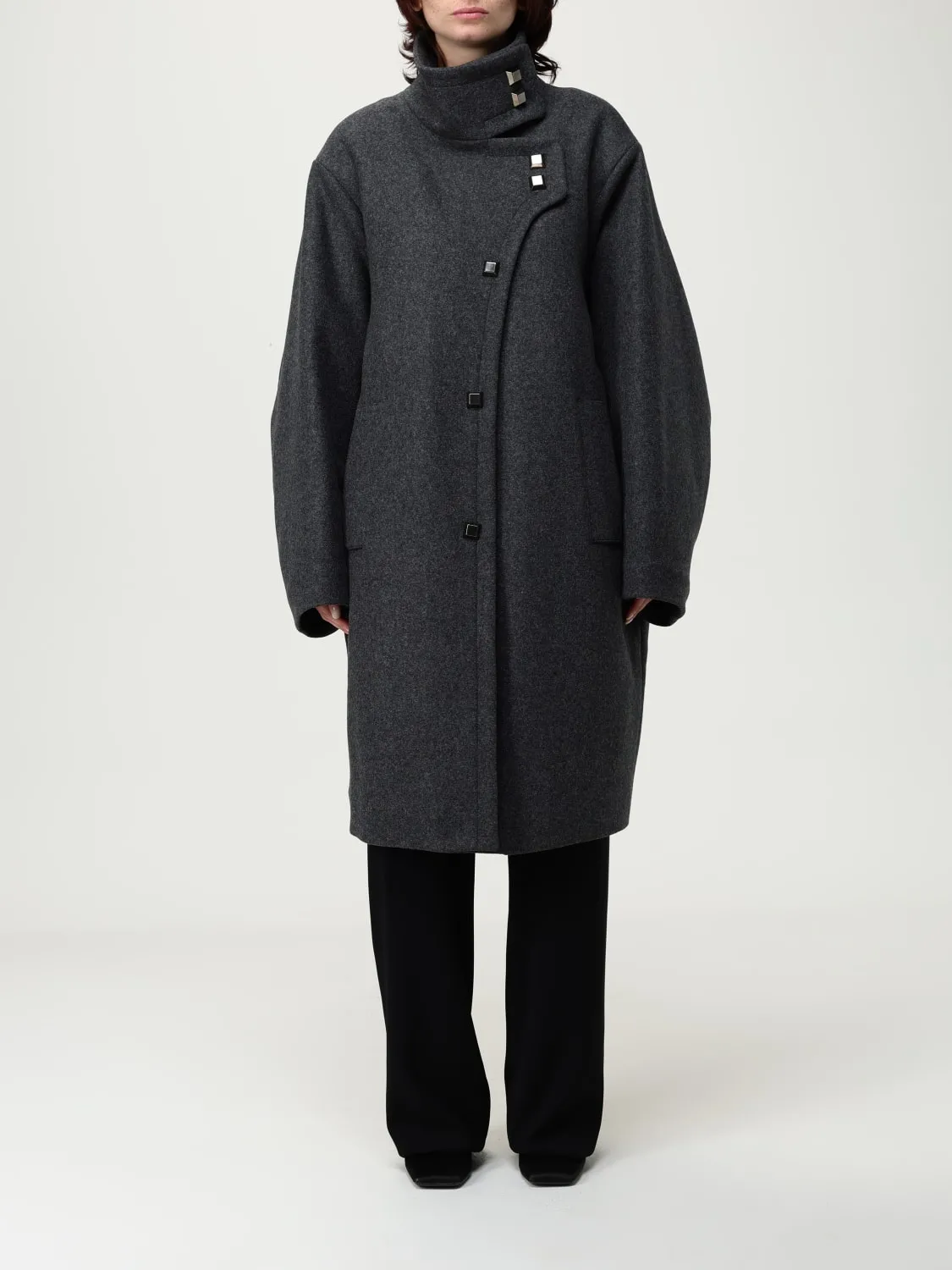 Cappotto oversize Emporio Armani in misto lana