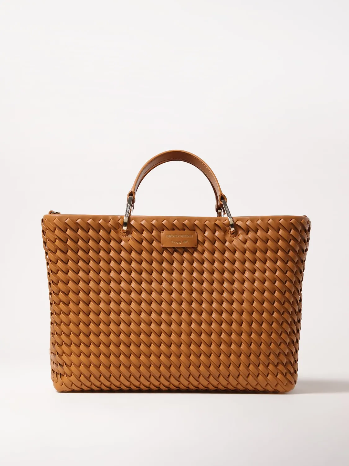 Borsa a mano in pelle intrecciata Emporio Armani