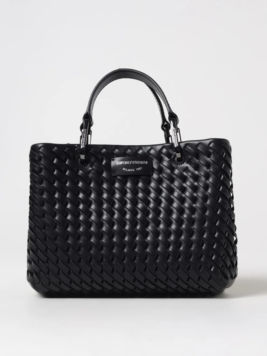 Borsa Emporio Armani in pelle intrecciata