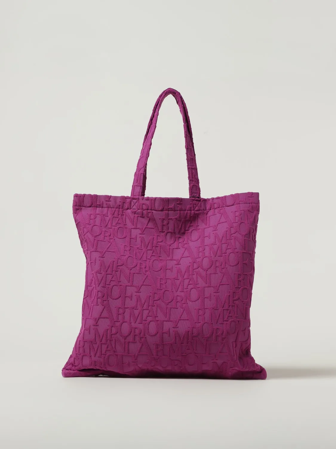 Borsa Beachwear Emporio Armani in cotone con logo jacquard
