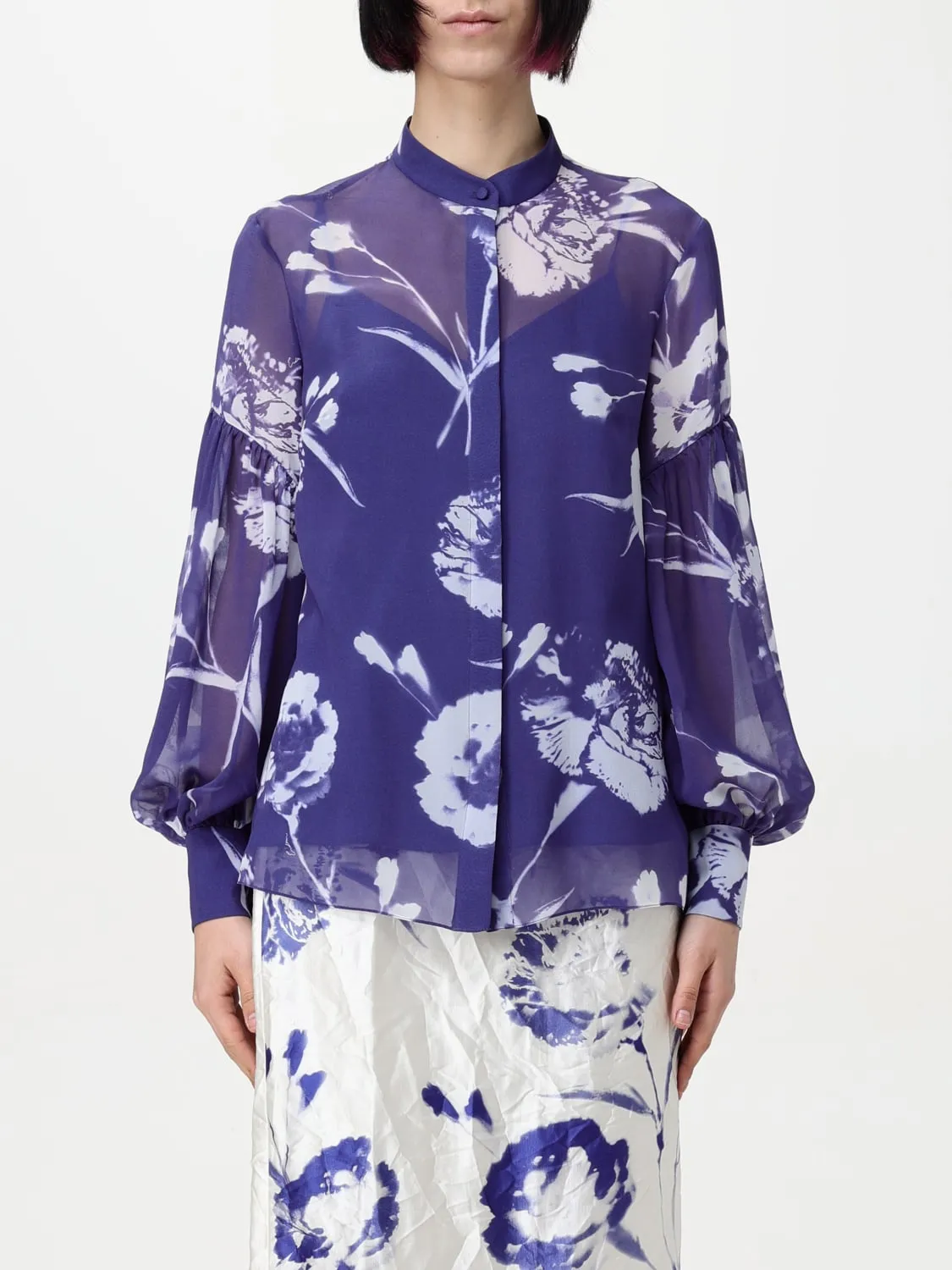 Camicia erdem in seta floreale