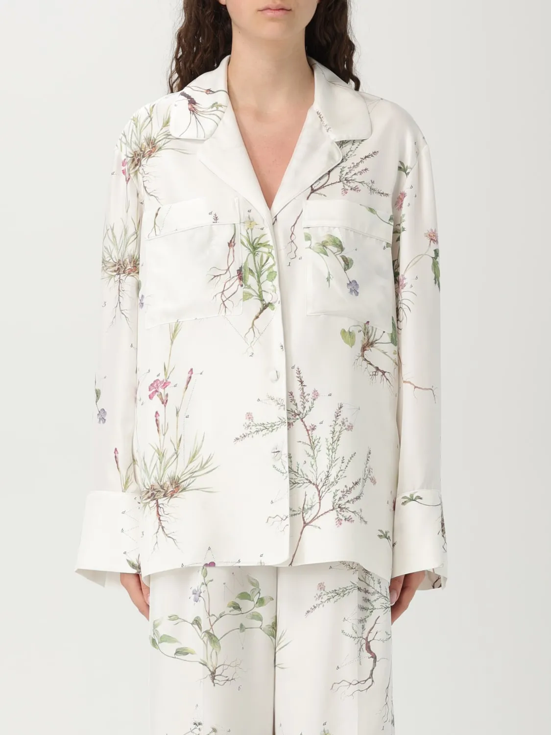 Camicia Erdem in seta con stampa floreale