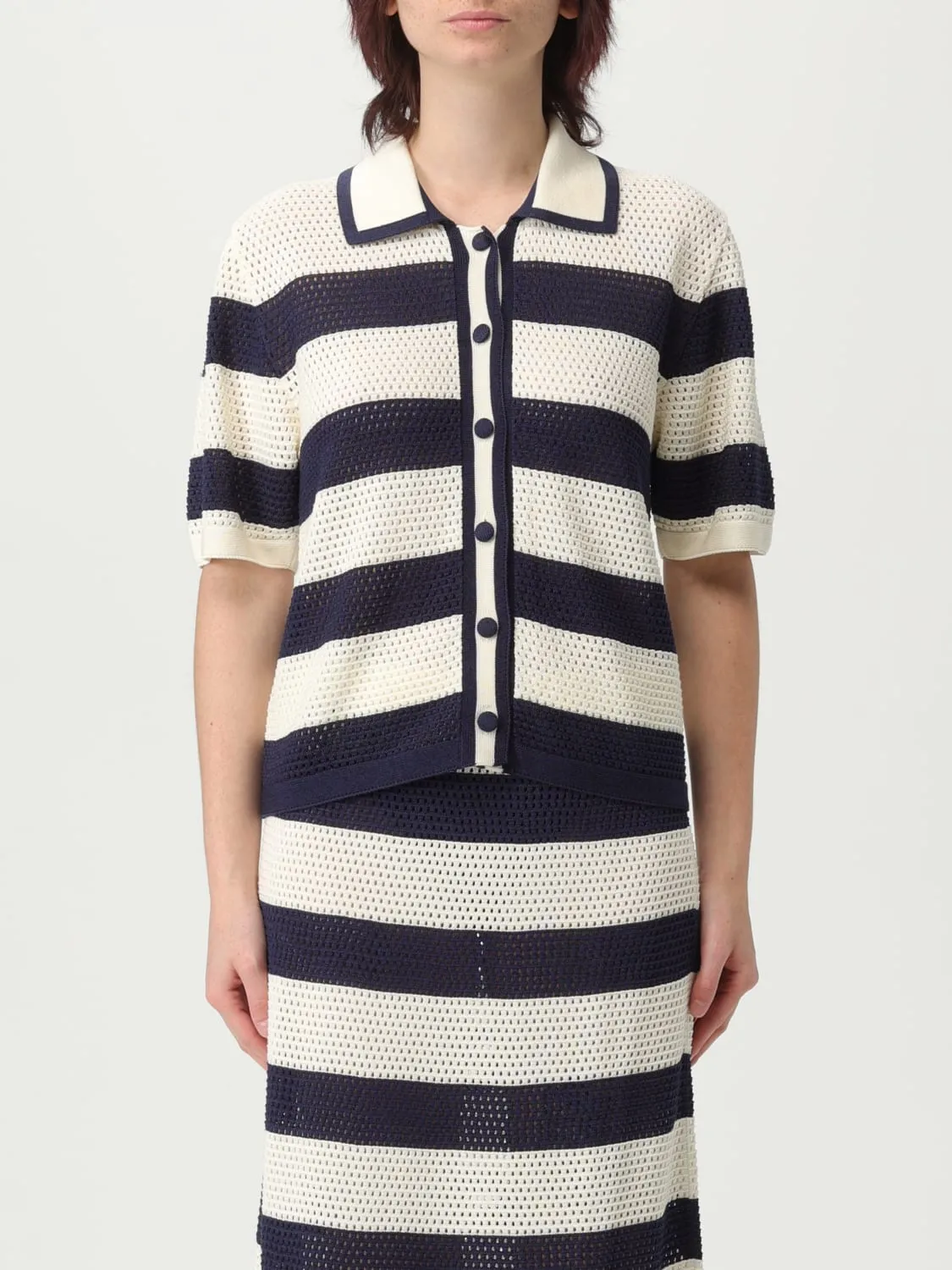 Polo in misto cotone a righe Eres