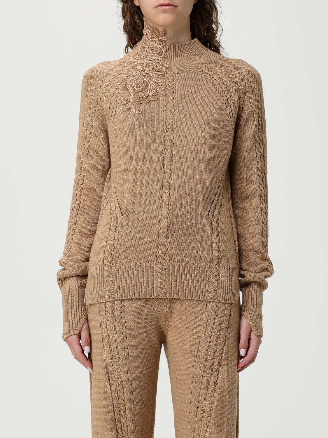 Maglia a Lupetto in lana con inserti in pizzo Ermanno Scervino Life