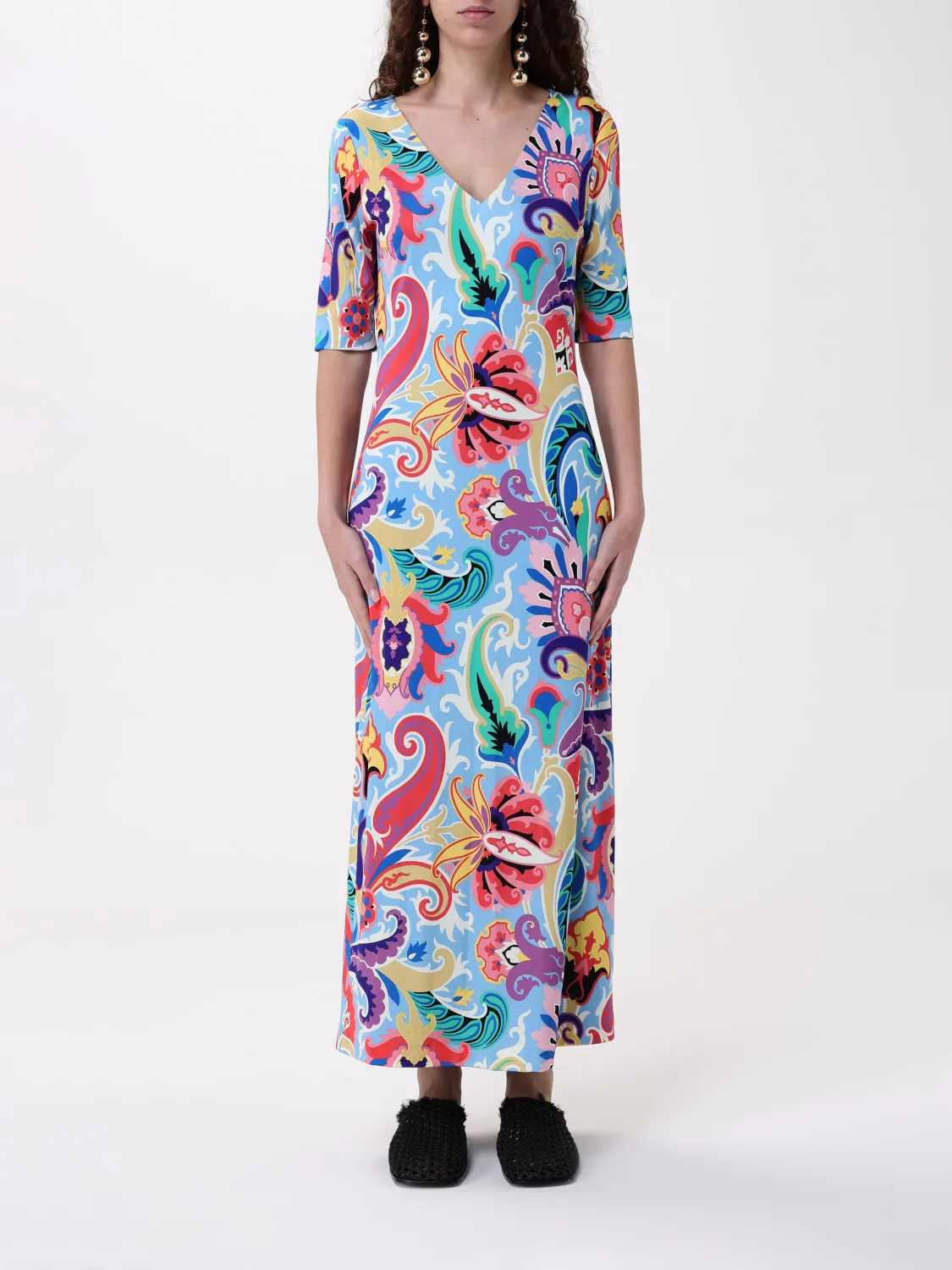 Abito Etro in viscosa stretch con stampa Paisley