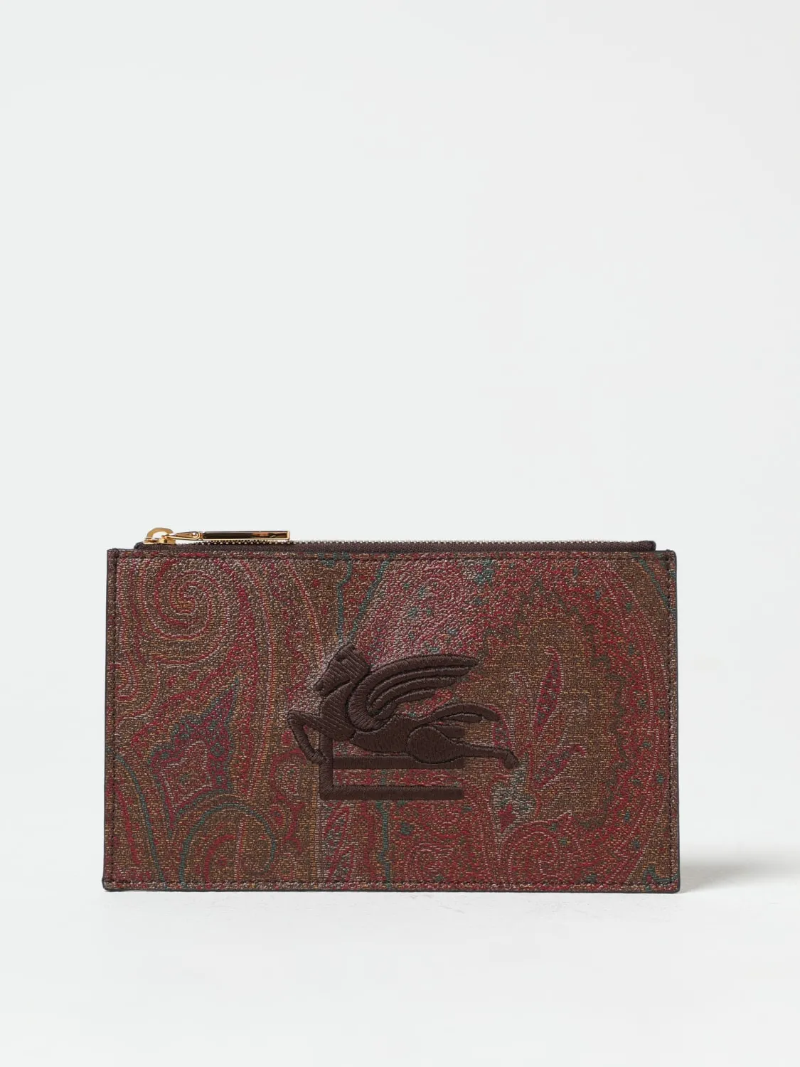 Pouch Pegaso Paisley Etro in cotone spalmato
