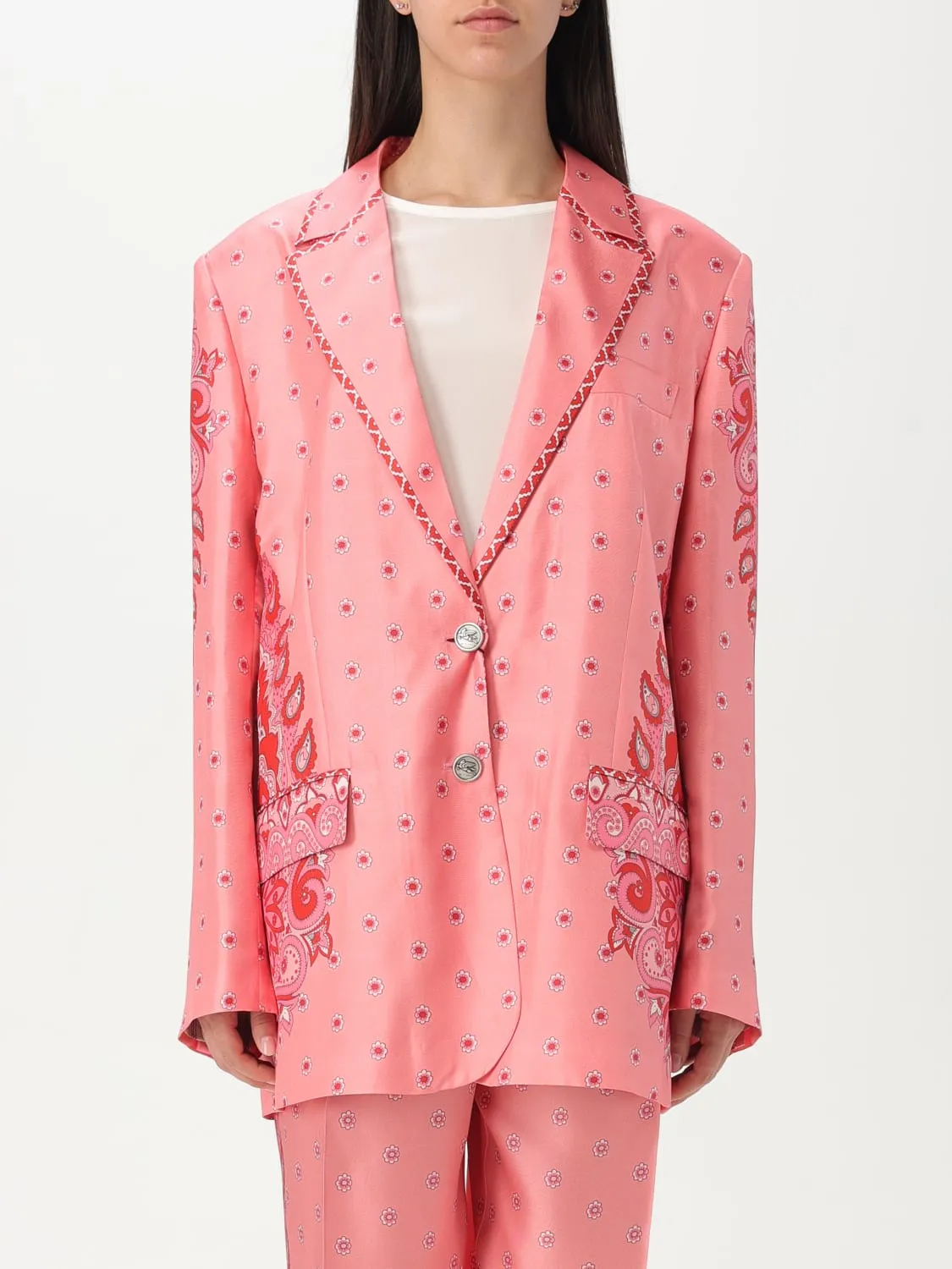 Blazer Etro in seta con stampa Paisley