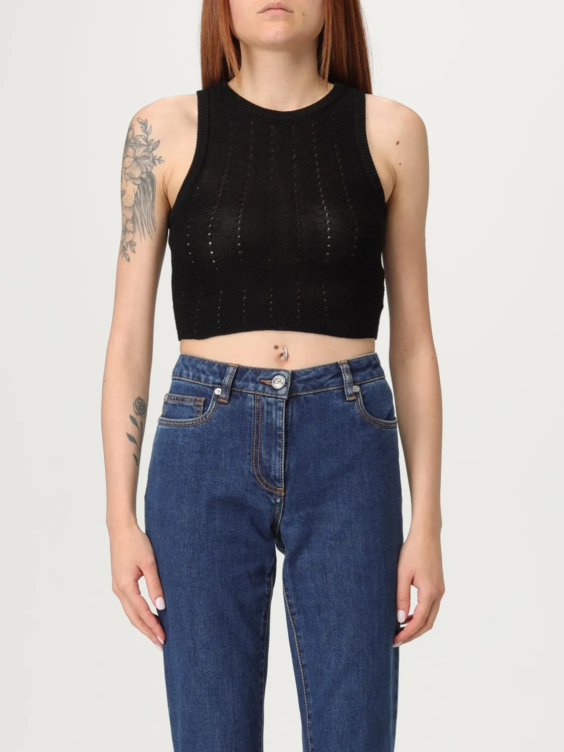 Top cropped Etro in misto cotone