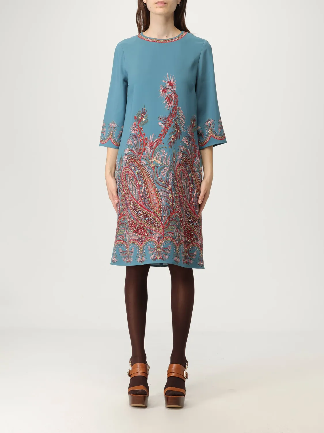 Abito Etro in cady con stampa Paisley