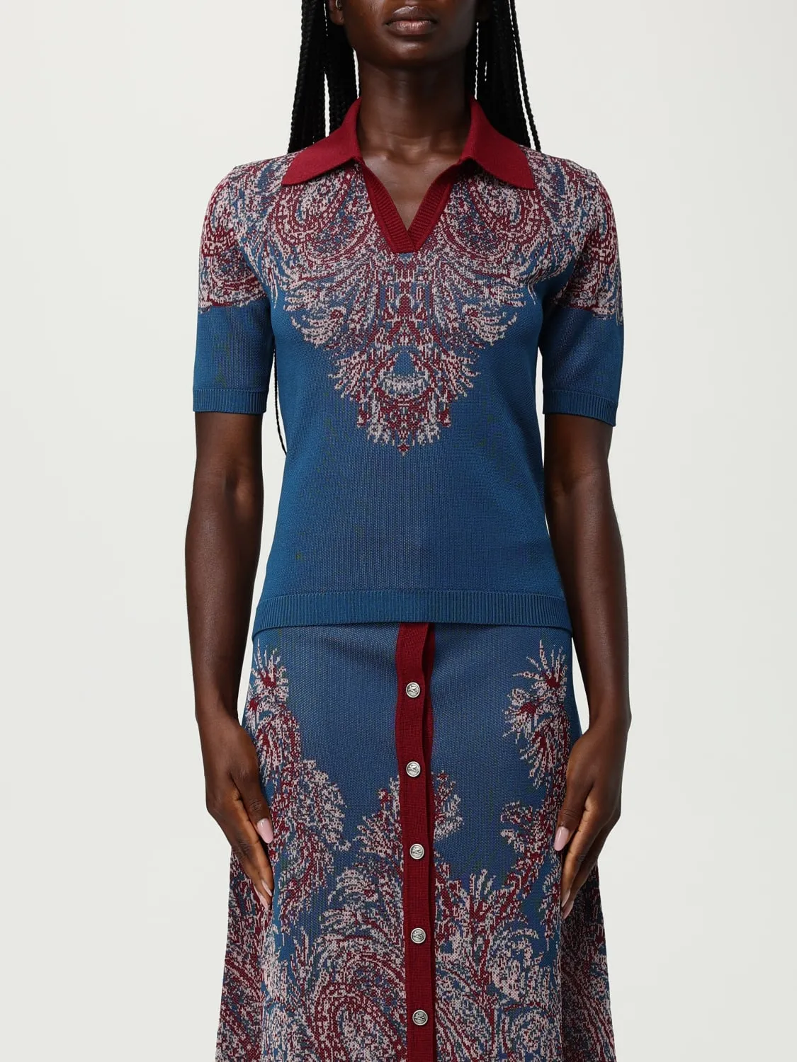 Polo in misto viscosa paisley Etro