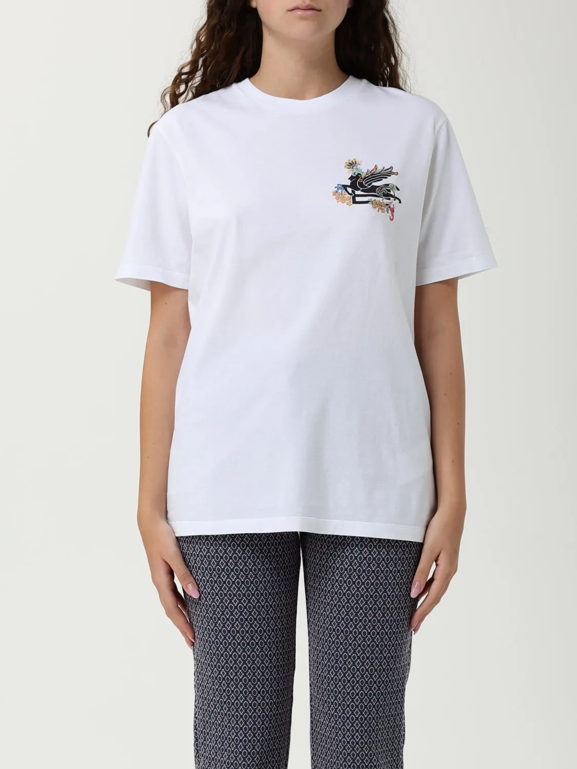 T-shirt Etro in cotone con Etro Cube ricamato