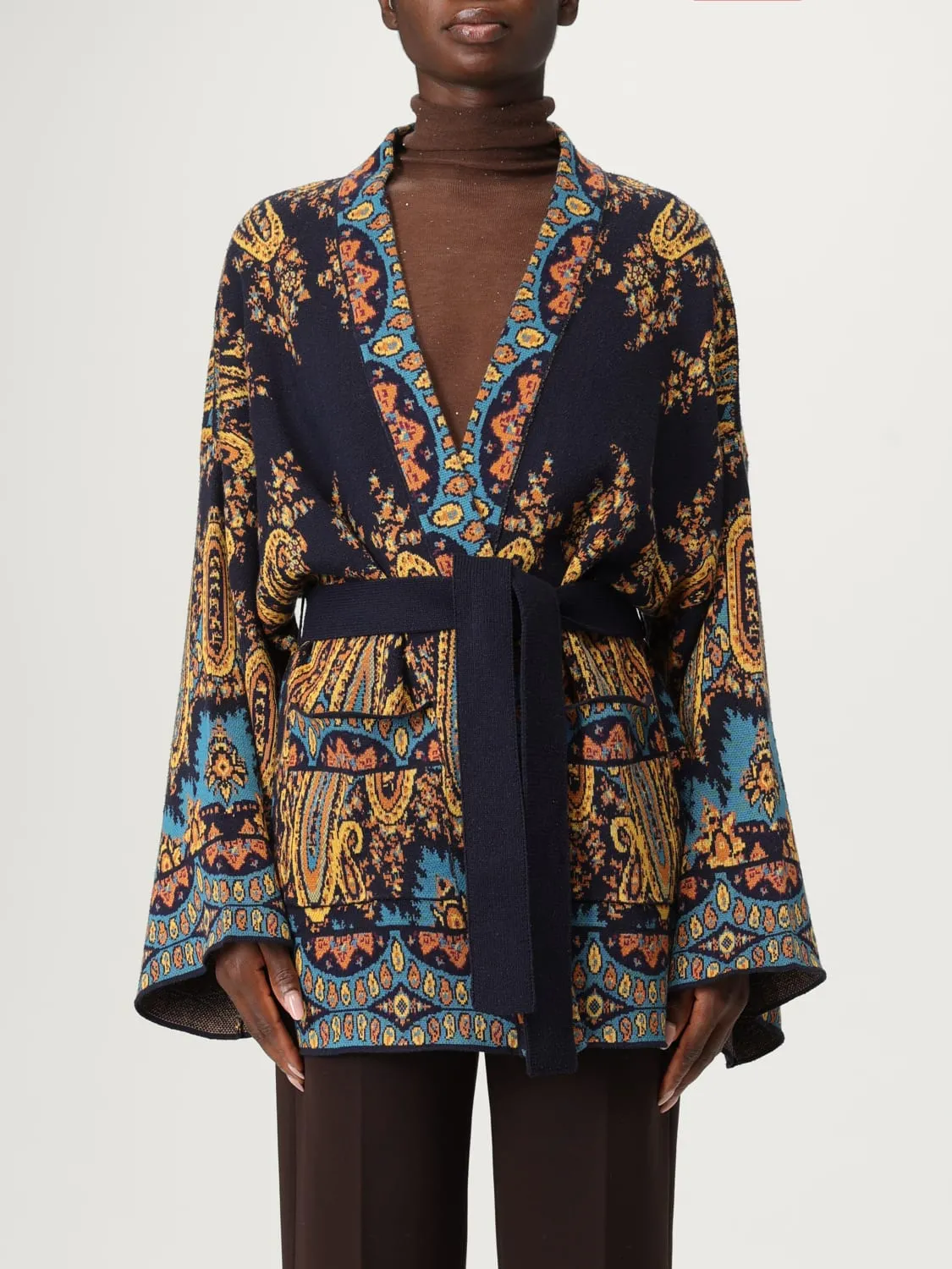 Cardigan Etro in lana con motivo Paisley