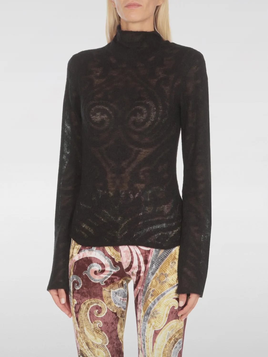 Top Etro in misto lana con motivo Paisley