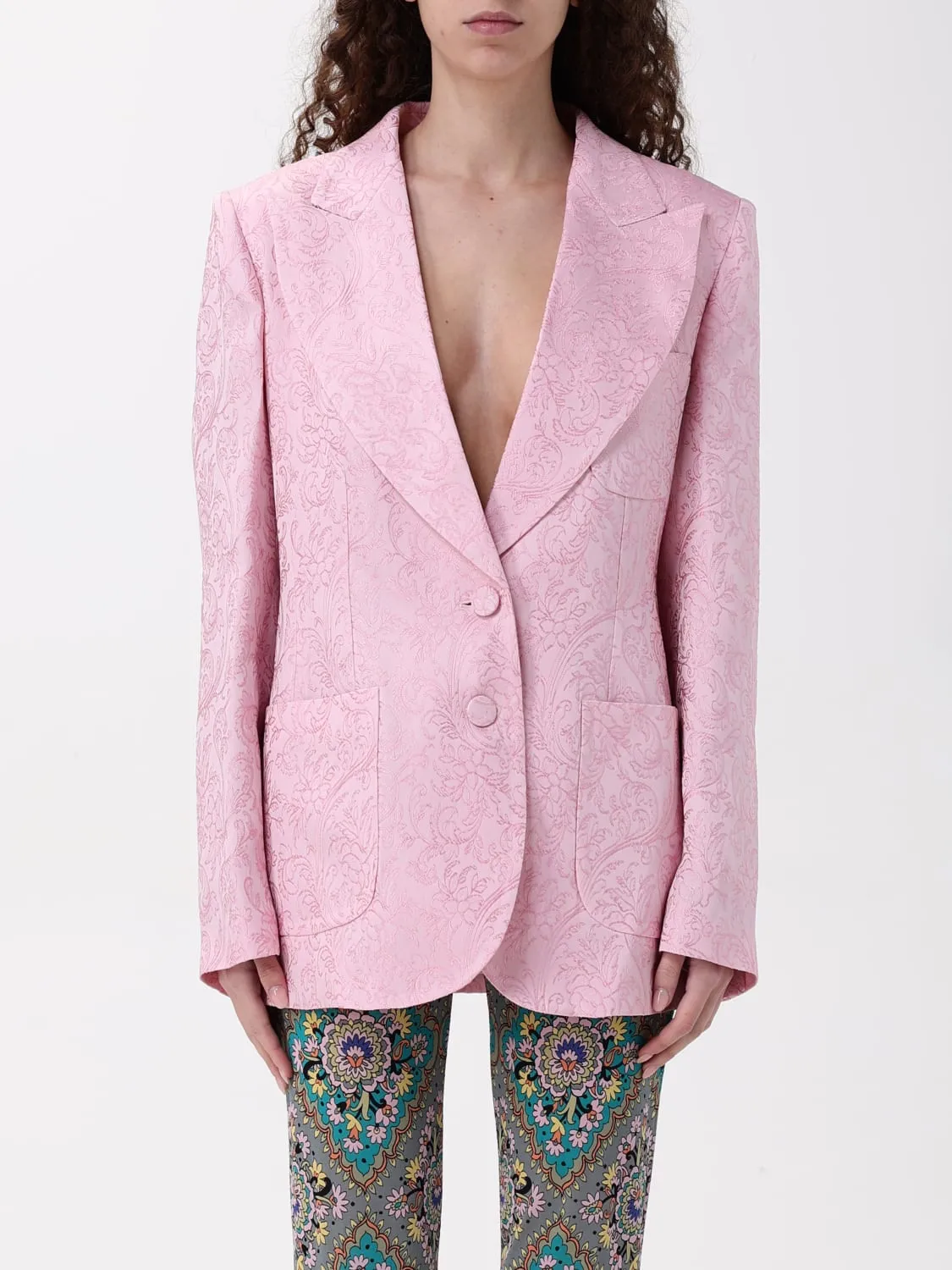 Blazer Etro in viscosa e seta con stampa Paisley