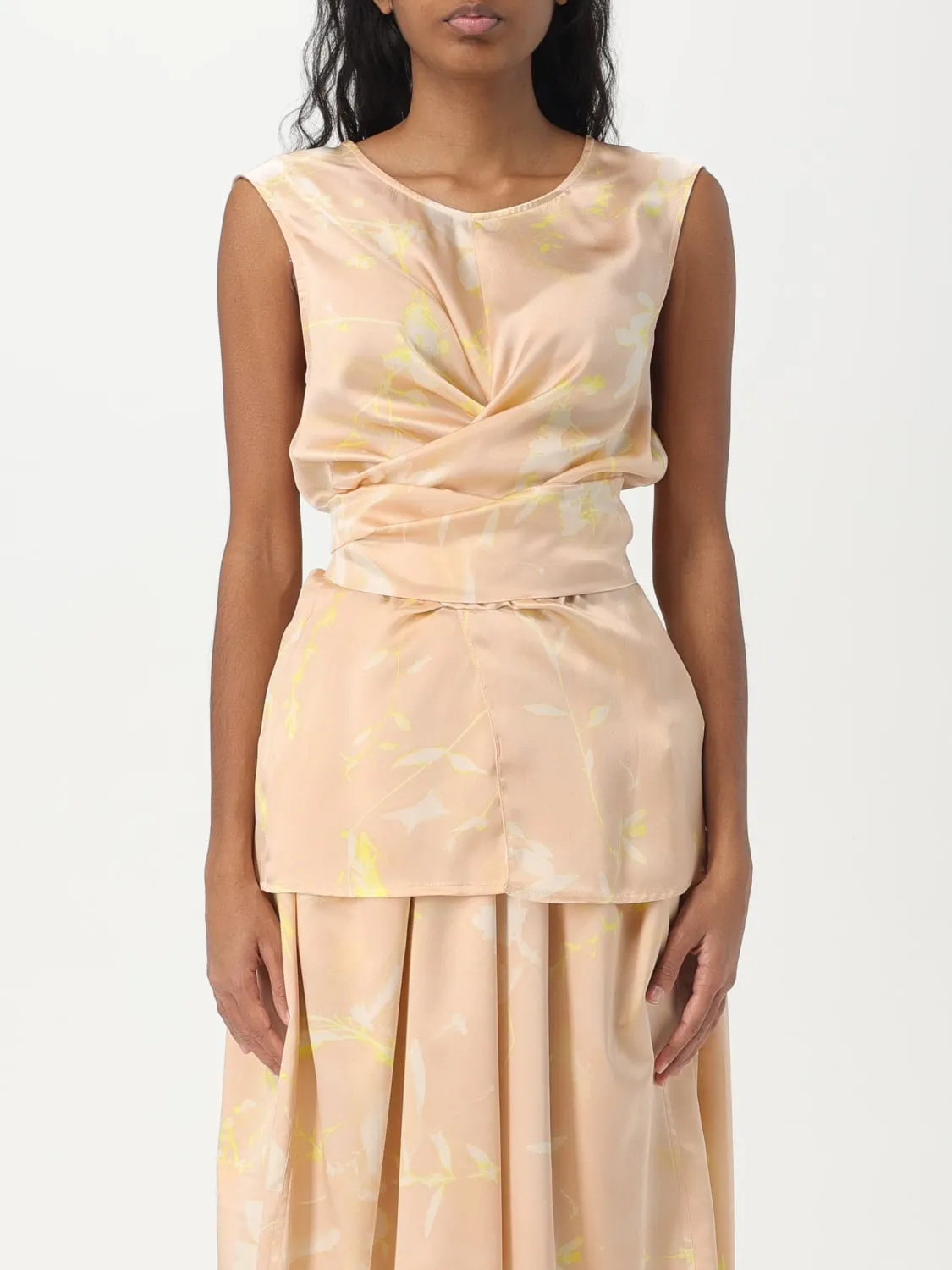 Blusa Fabiana Filippi in misto seta con stampa floreale