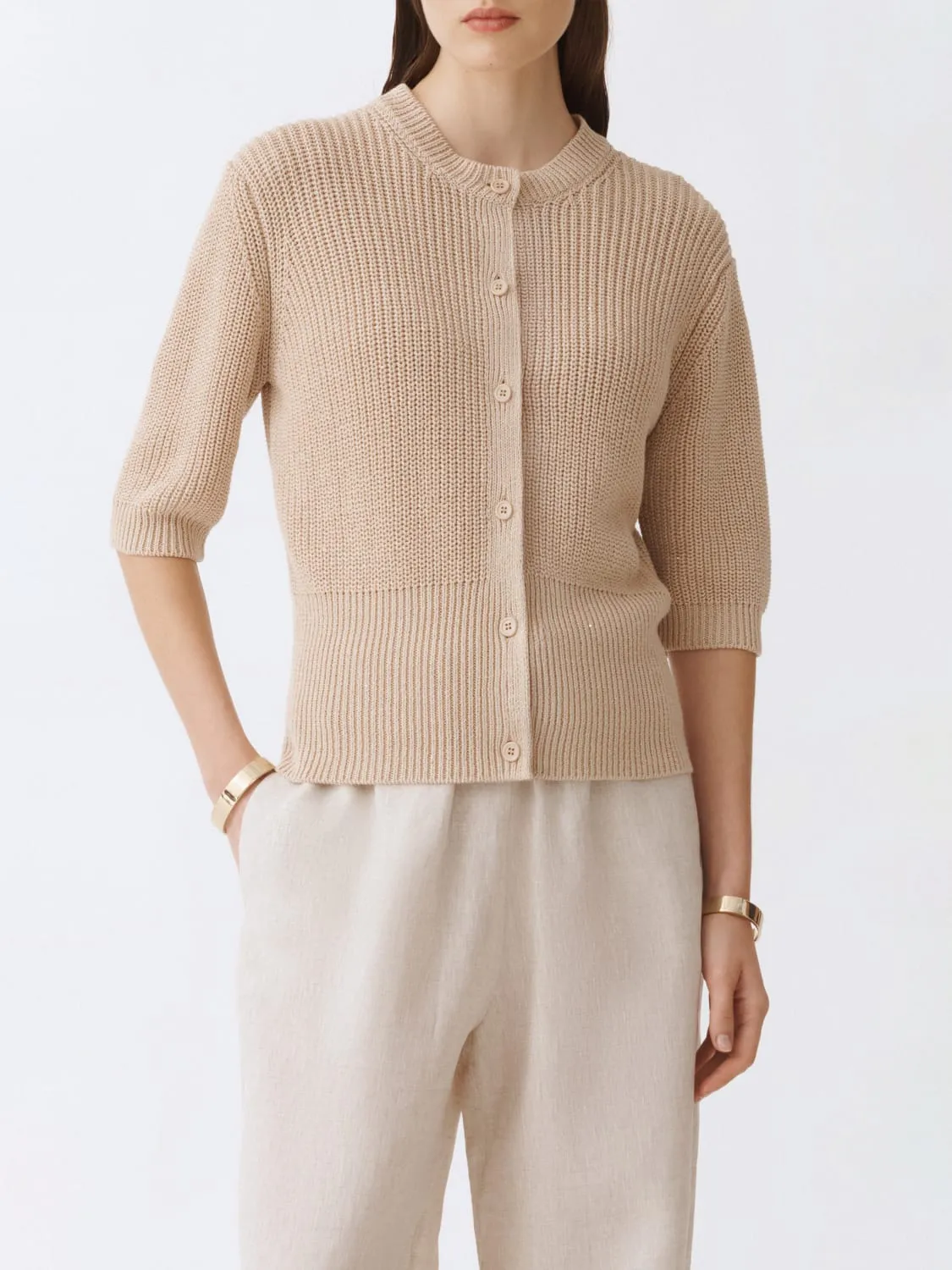 Cardigan Fabiana Filippi in cotone e lino