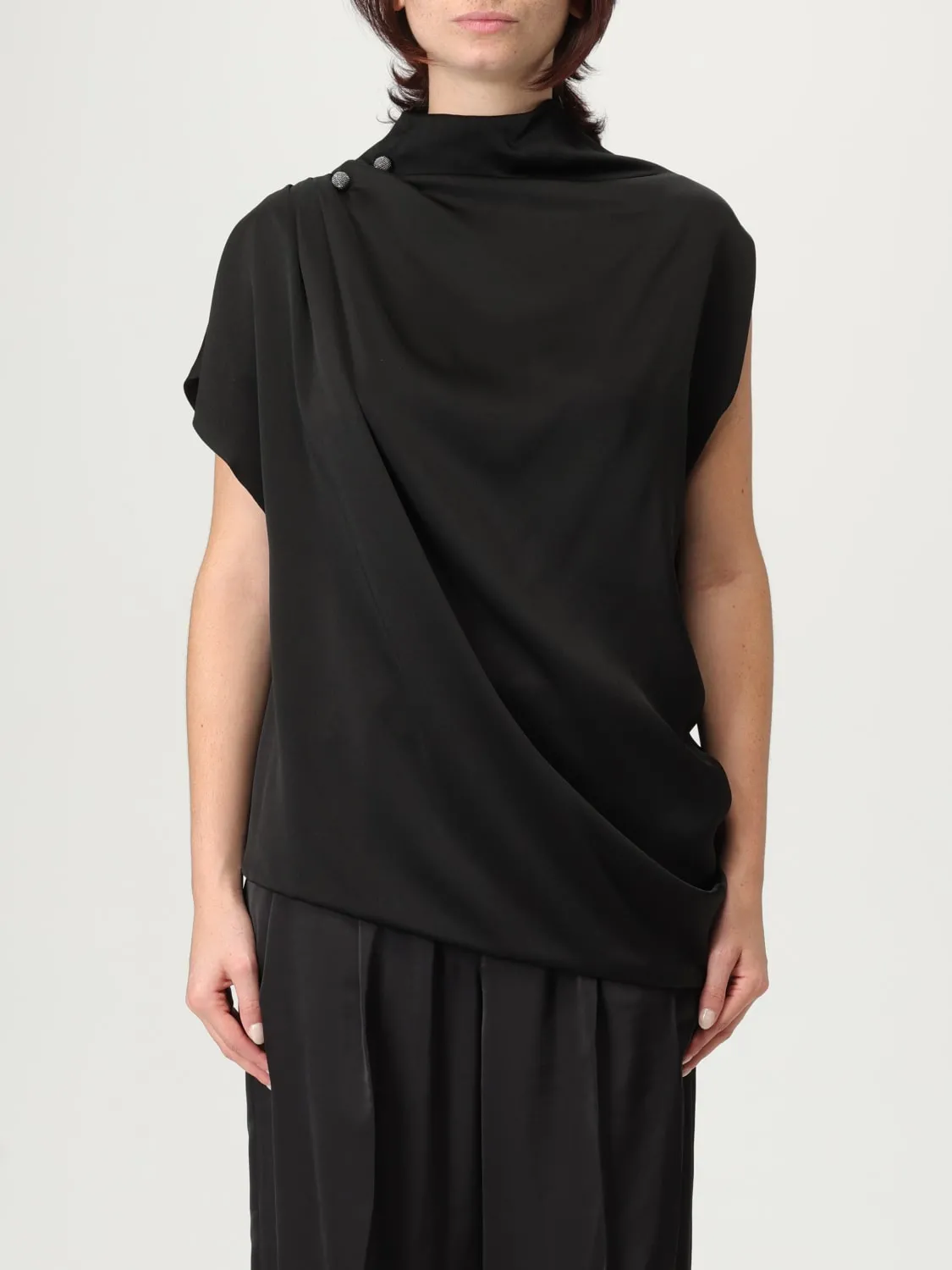 Top Fabiana Filippi in misto viscosa con piercing