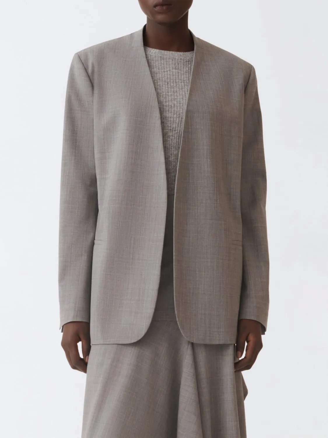 Blazer minimal Fabiana Filippi in misto lana vergine