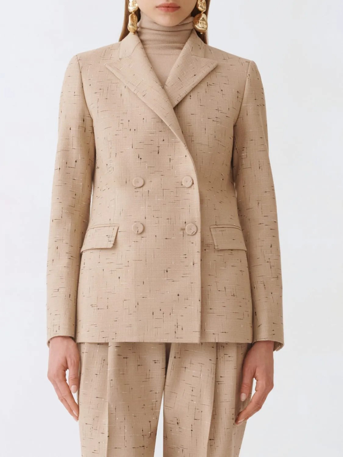 Blazer doppiopetto Fabiana Filippi in misto lana e cotone