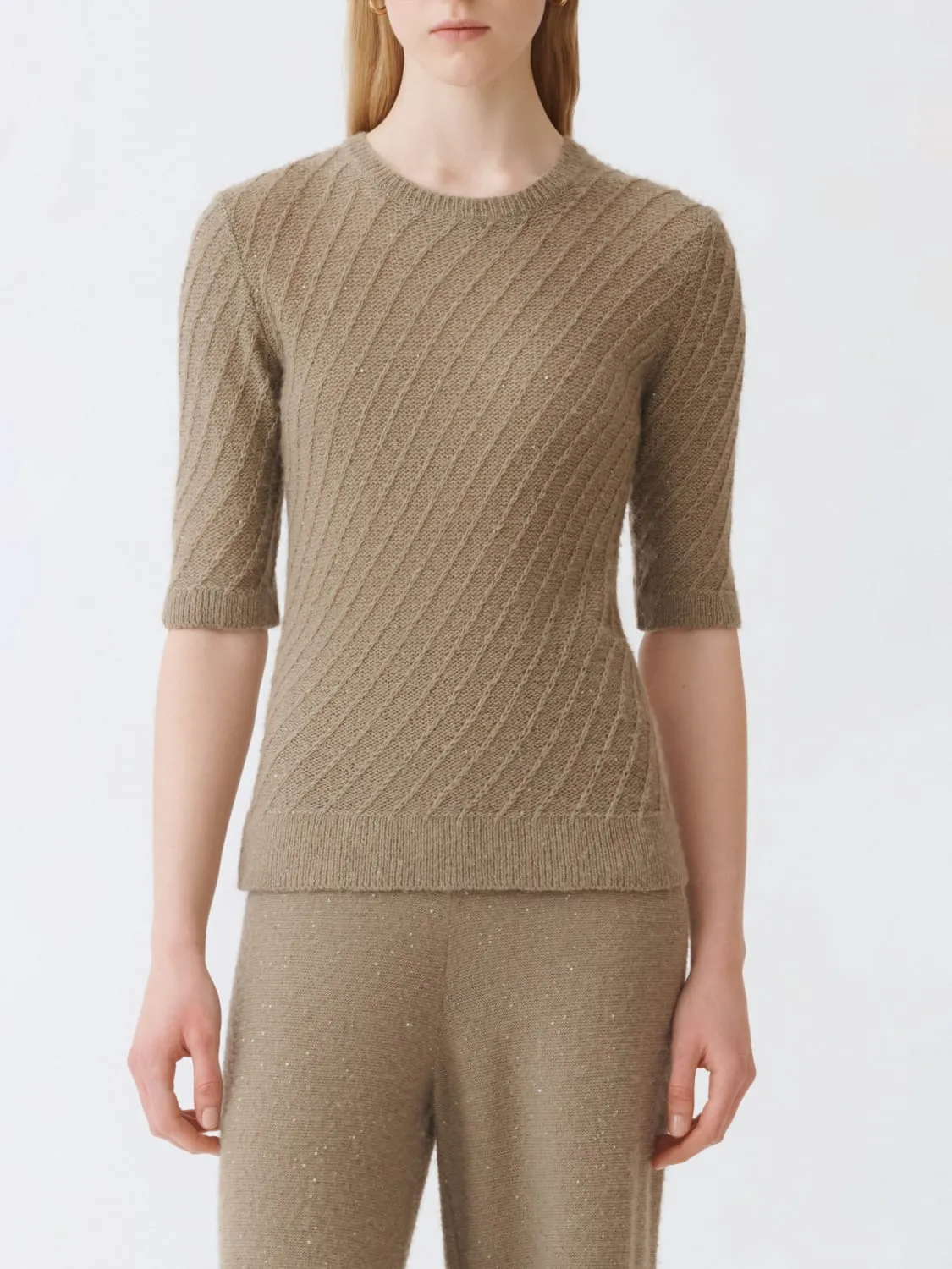 Maglia a girocollo Fabiana Filippi con paillettes