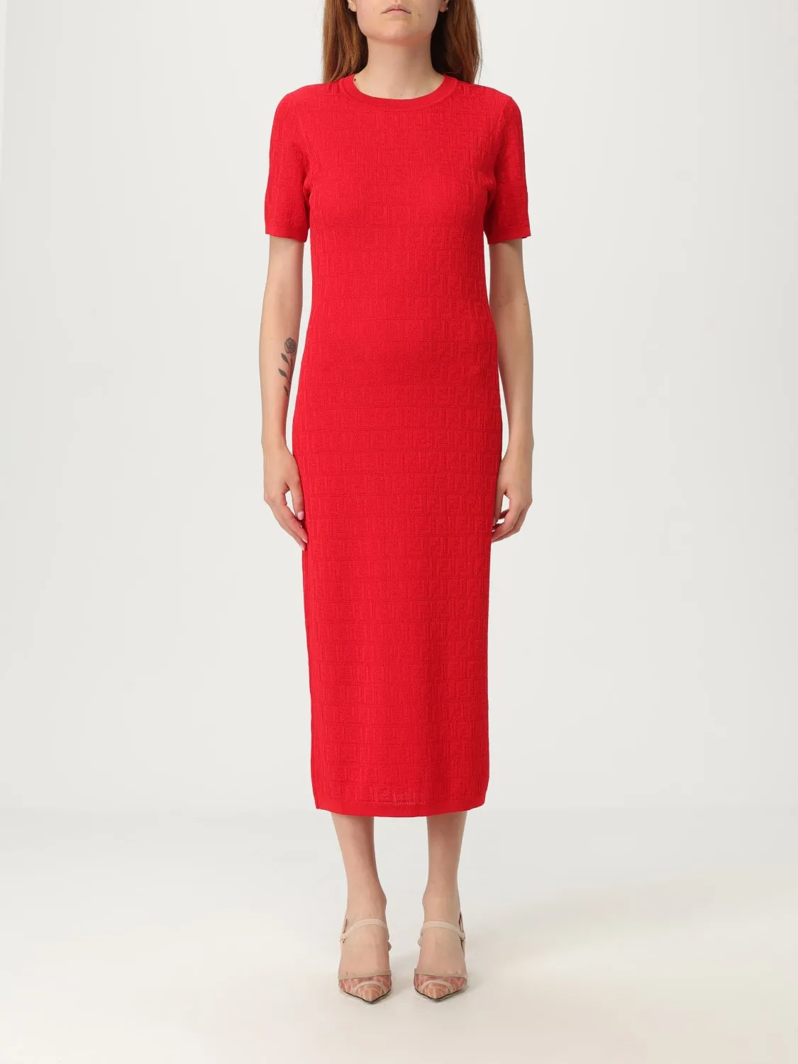 Abito Fendi in maglia con motivo monogram