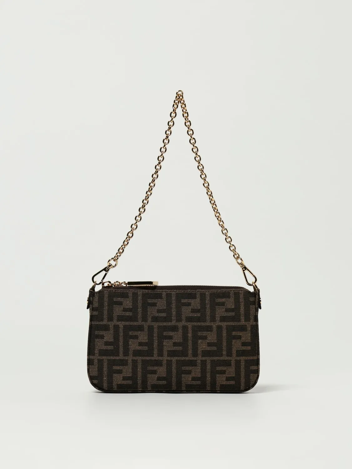 Pouch Baguette Fendi in cotone spalmato con monogram FF