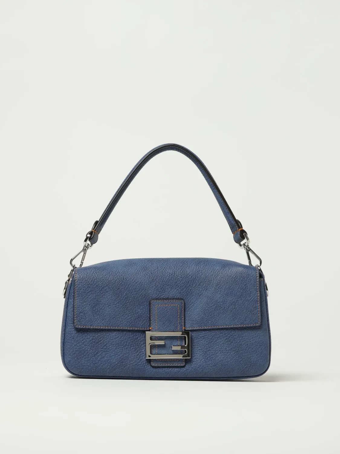 Borsa Baguette Fendi in Cuoio Romano effetto denim
