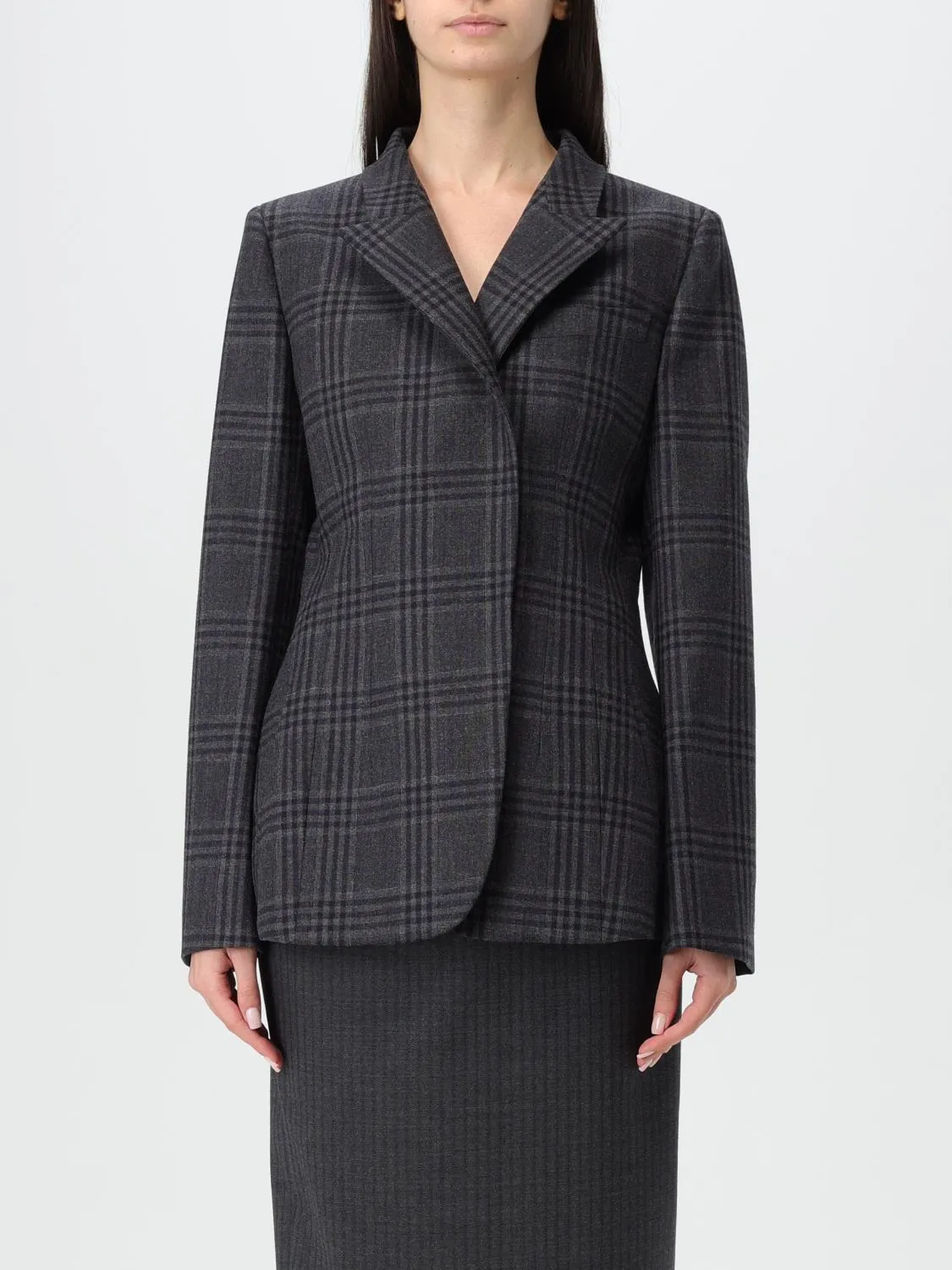 Blazer Fendi in misto lana check
