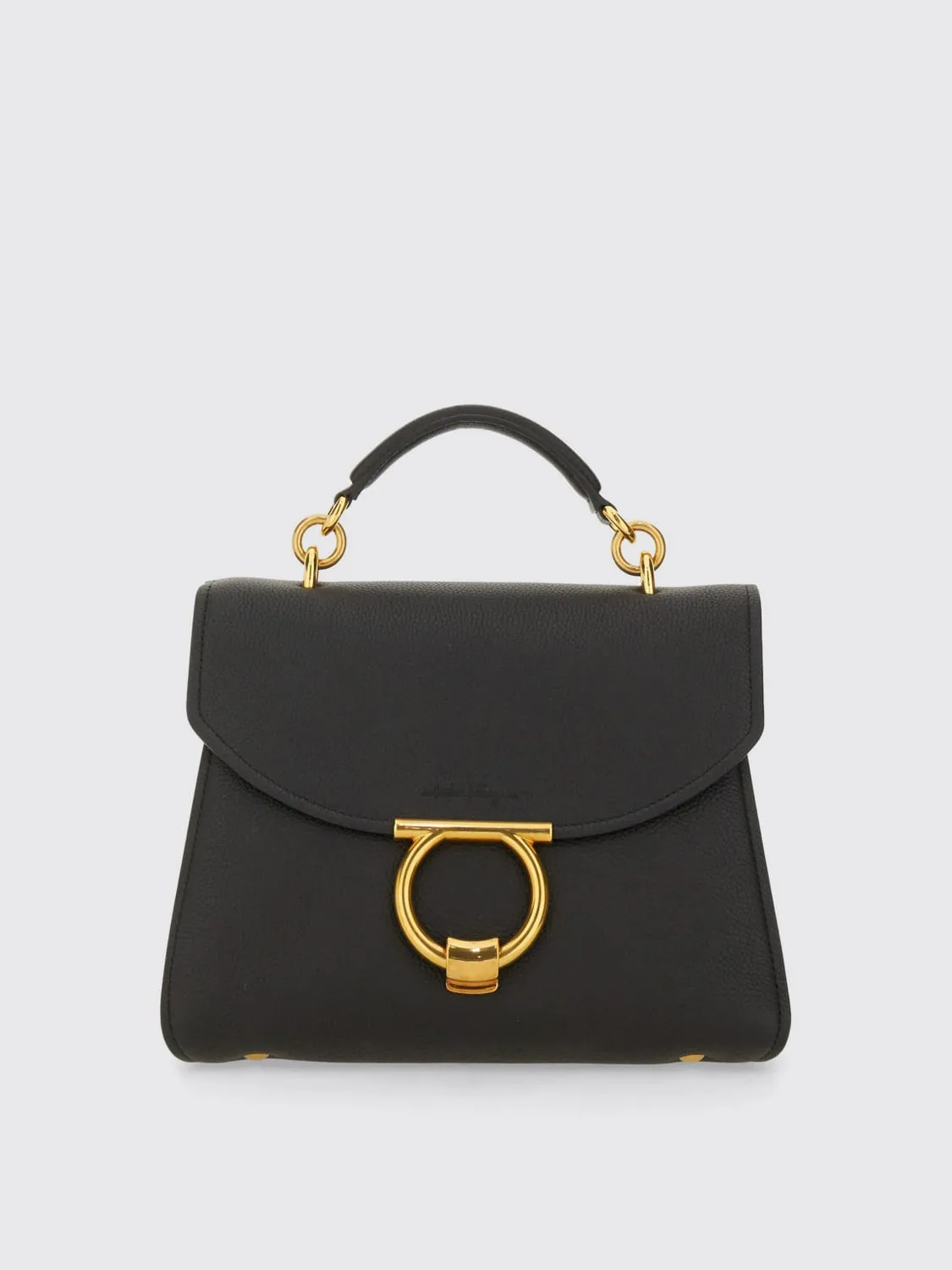 Borsa a mano Gancini Ferragamo in pelle martellata