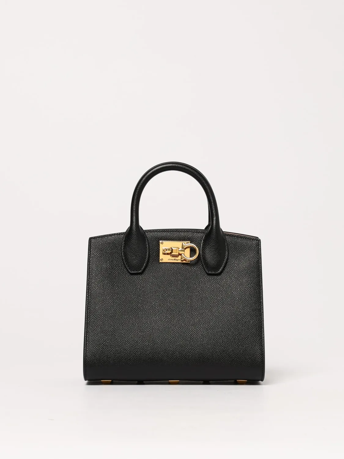 Borsa Studio Box Bag Ferragamo in pelle a grana