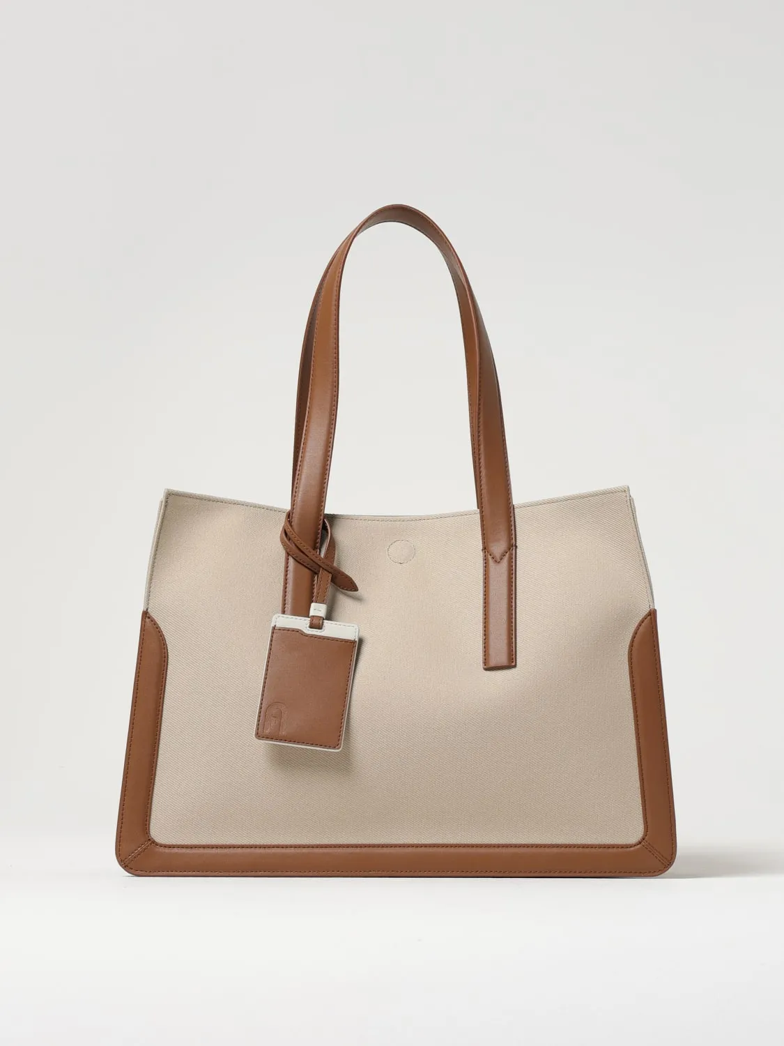 Borsa Baia XL Furla in canvas di cotone e pelle