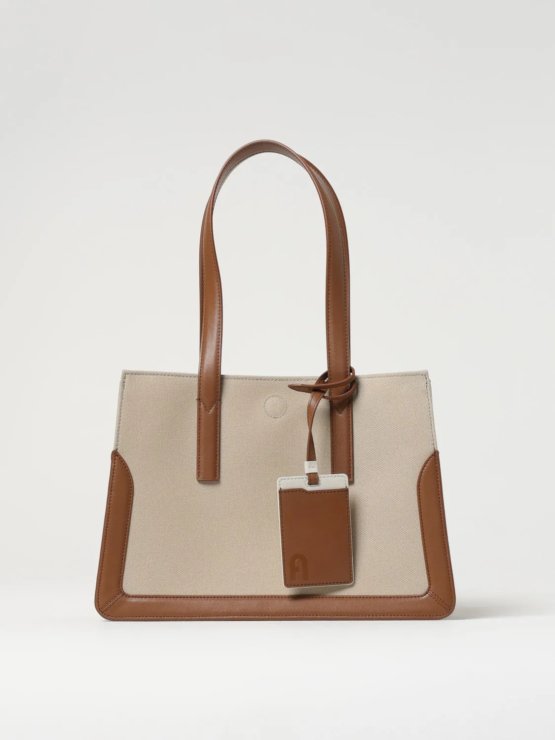 Borsa Baia Medium Furla in canvas di cotone e pelle