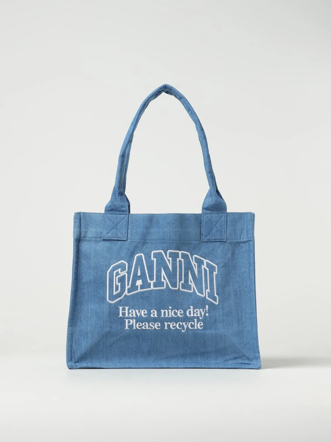 Borsa Ganni in cotone con logo