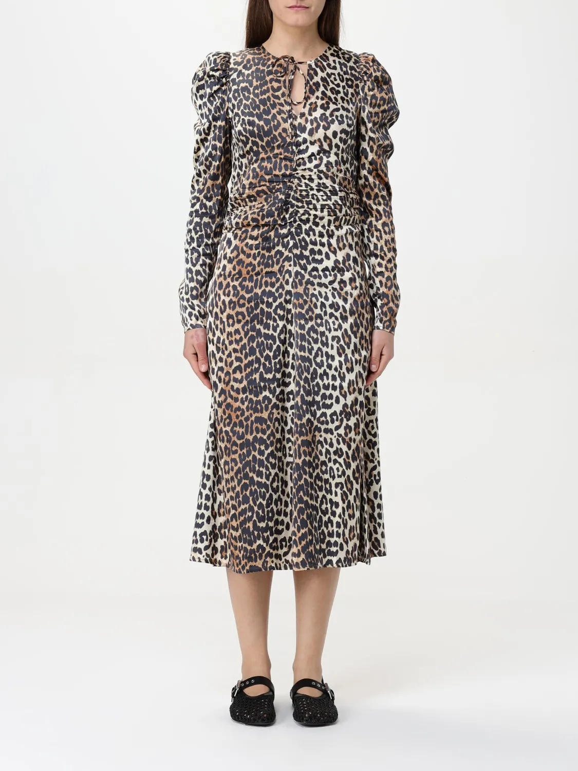 Abito Ganni in cotone organico animalier