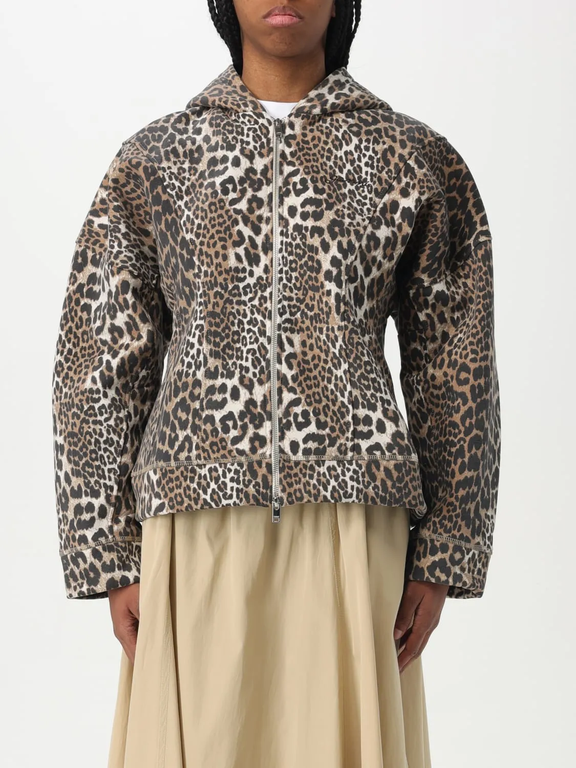 Felpa Ganni in cotone organico animalier