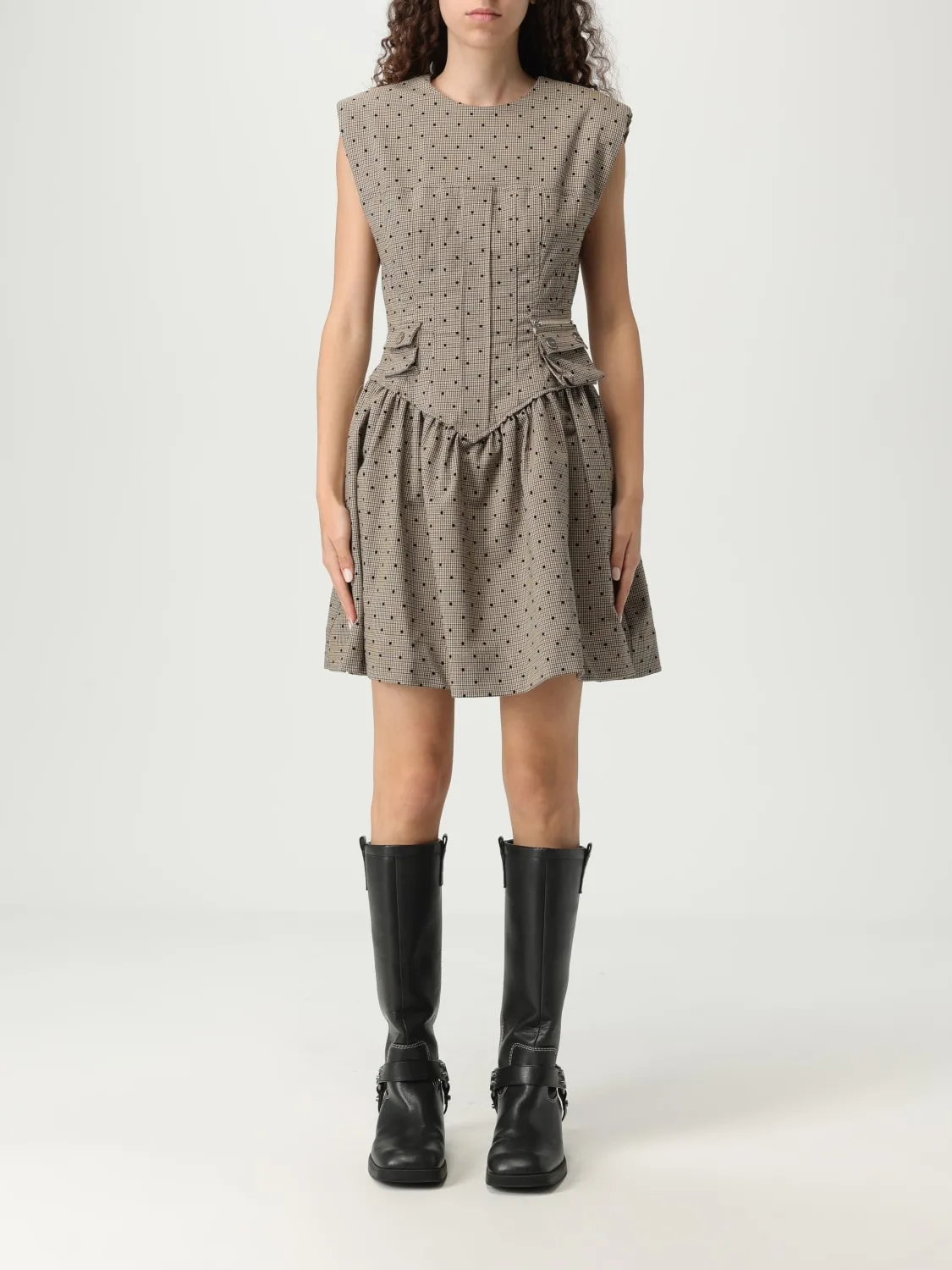 Abito Ganni in tessuto riciclato a pois