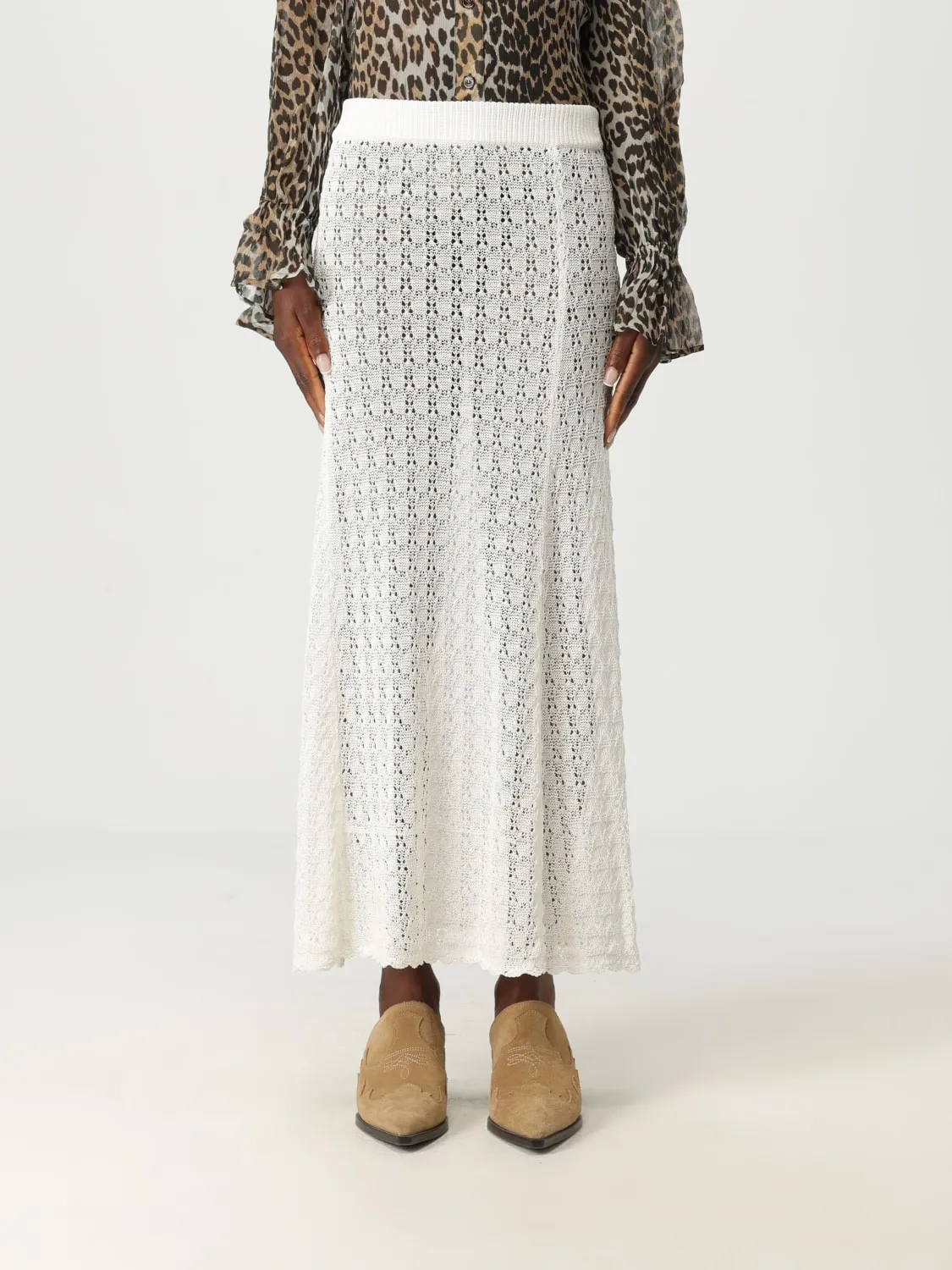 Gonna in maglia traforata Ganni