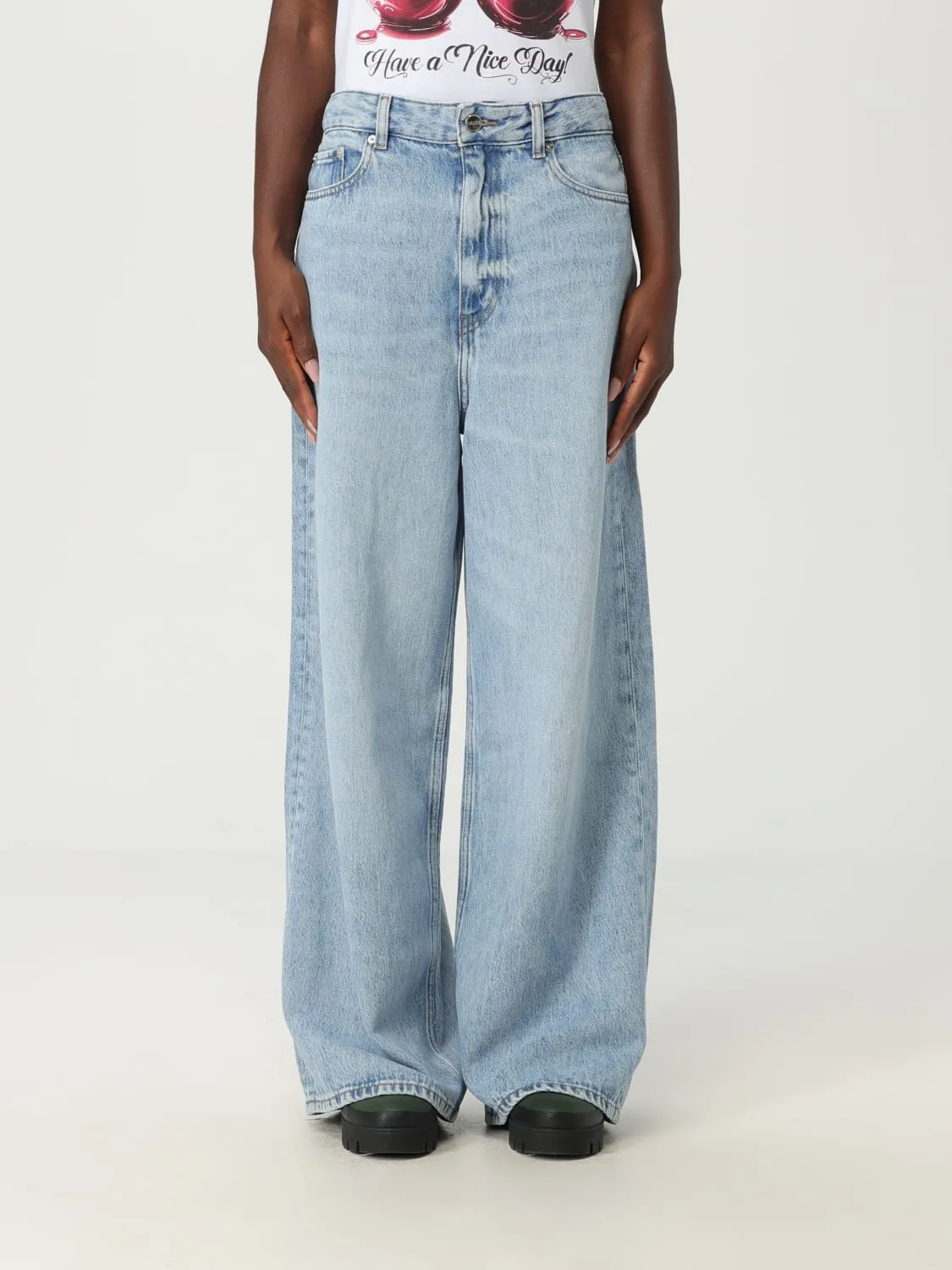 Jeans Ganni in denim di cotone