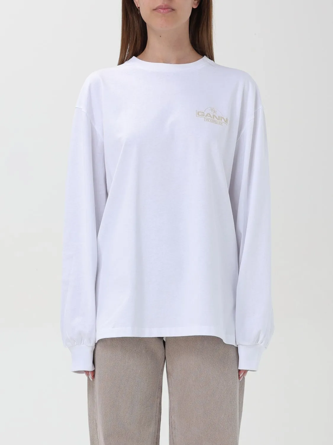 T-shirt Ganni con stampa posteriore