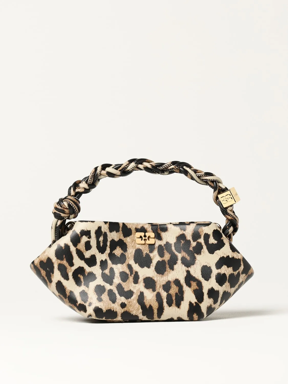Borsa Bou Ganni in misto pelle stampa animalier