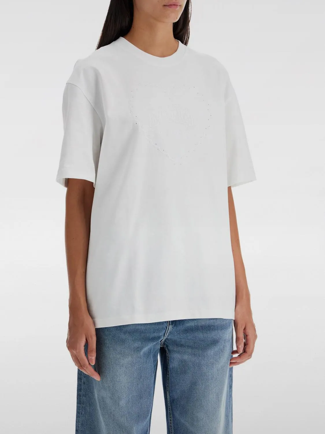 T-shirt con logo ricamato Ganni