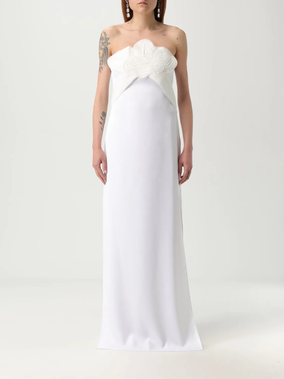 Abito Genny in crêpe con fiore