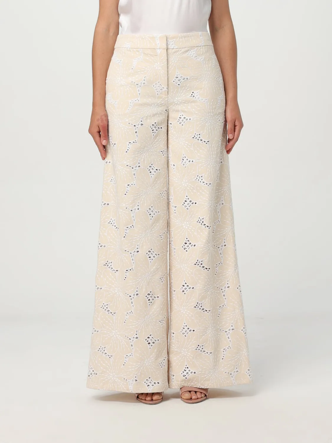 Pantalone Genny in misto cotone con stampa floreale