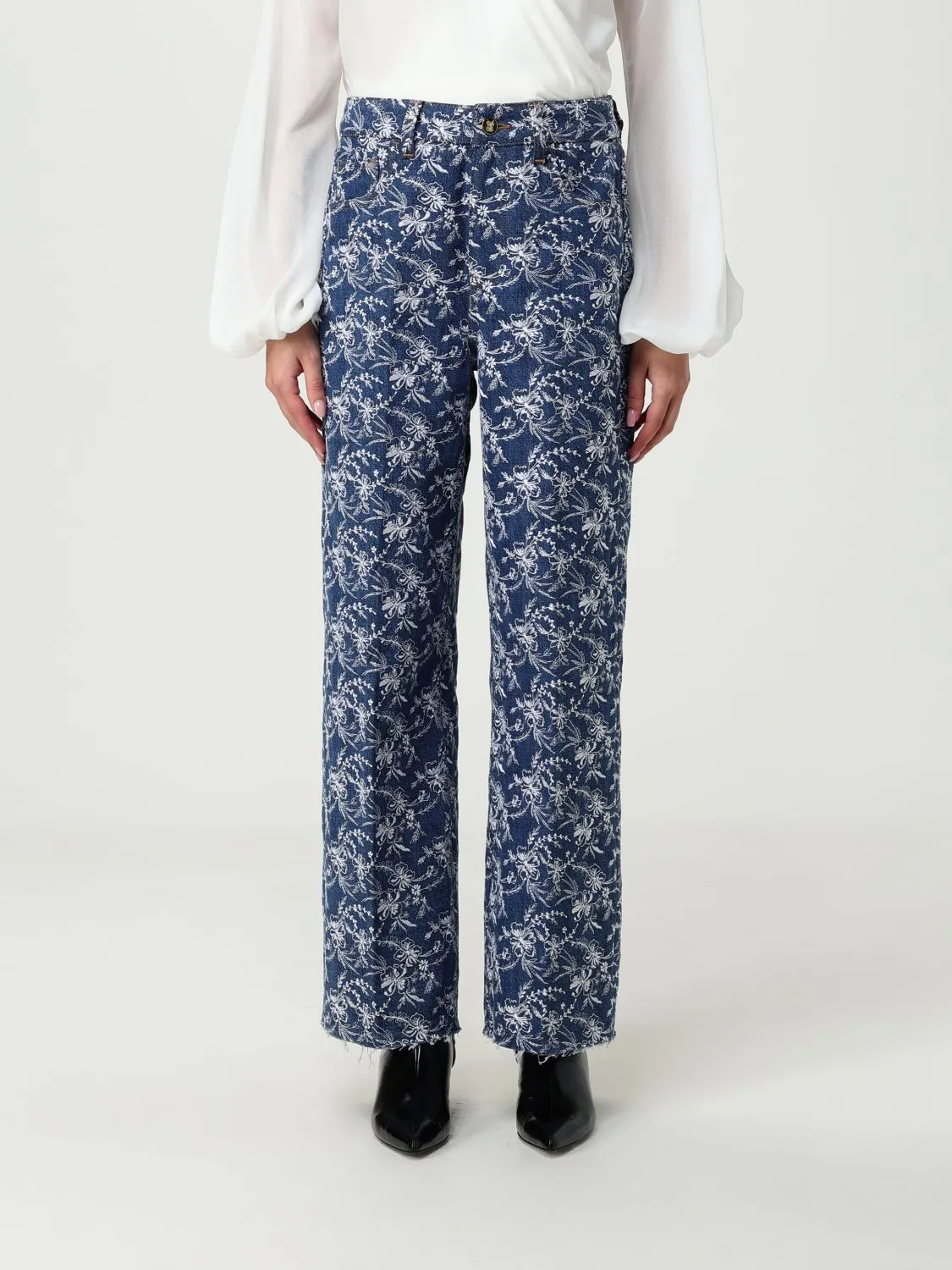 Jeans Giambattista Valli in denim con ricami