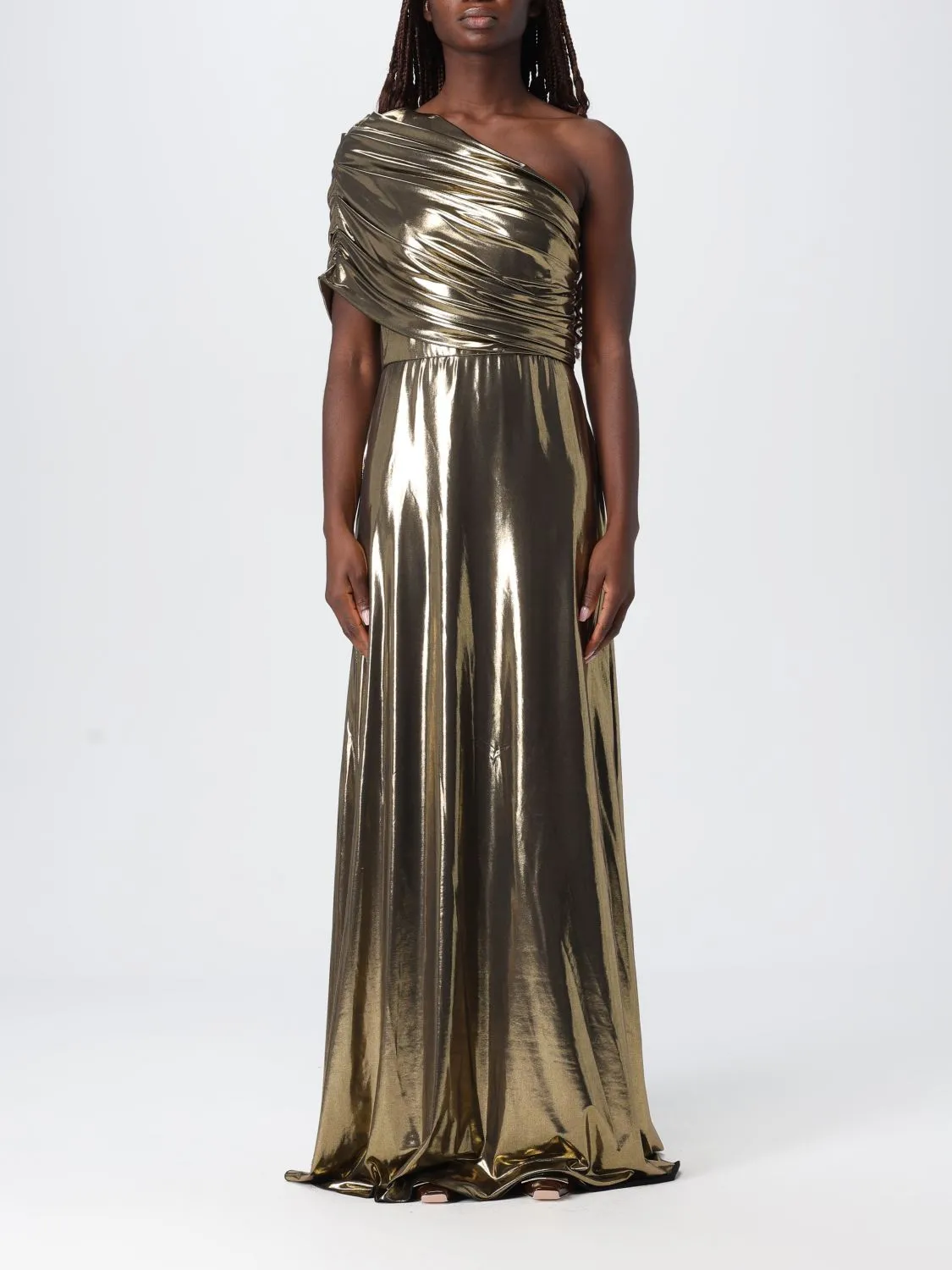 Abito lungo a monospalla Giambattista Valli laminato