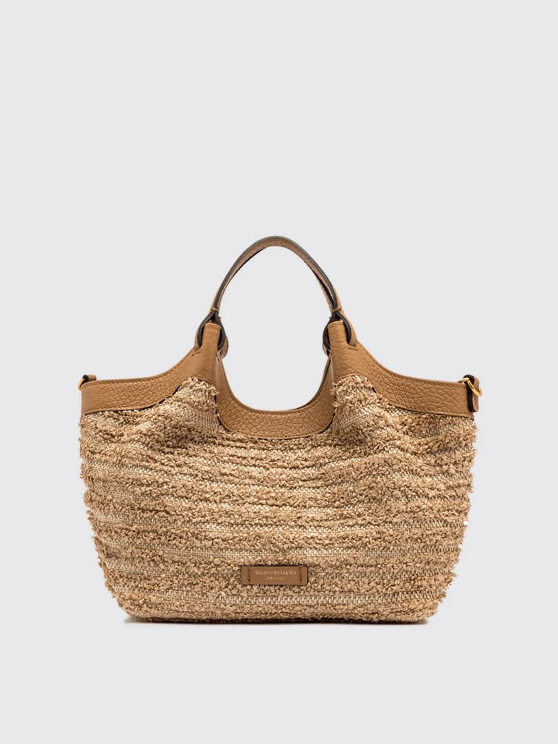 Borsa Dua Gianni Chiarini in rafia e pelle martellata