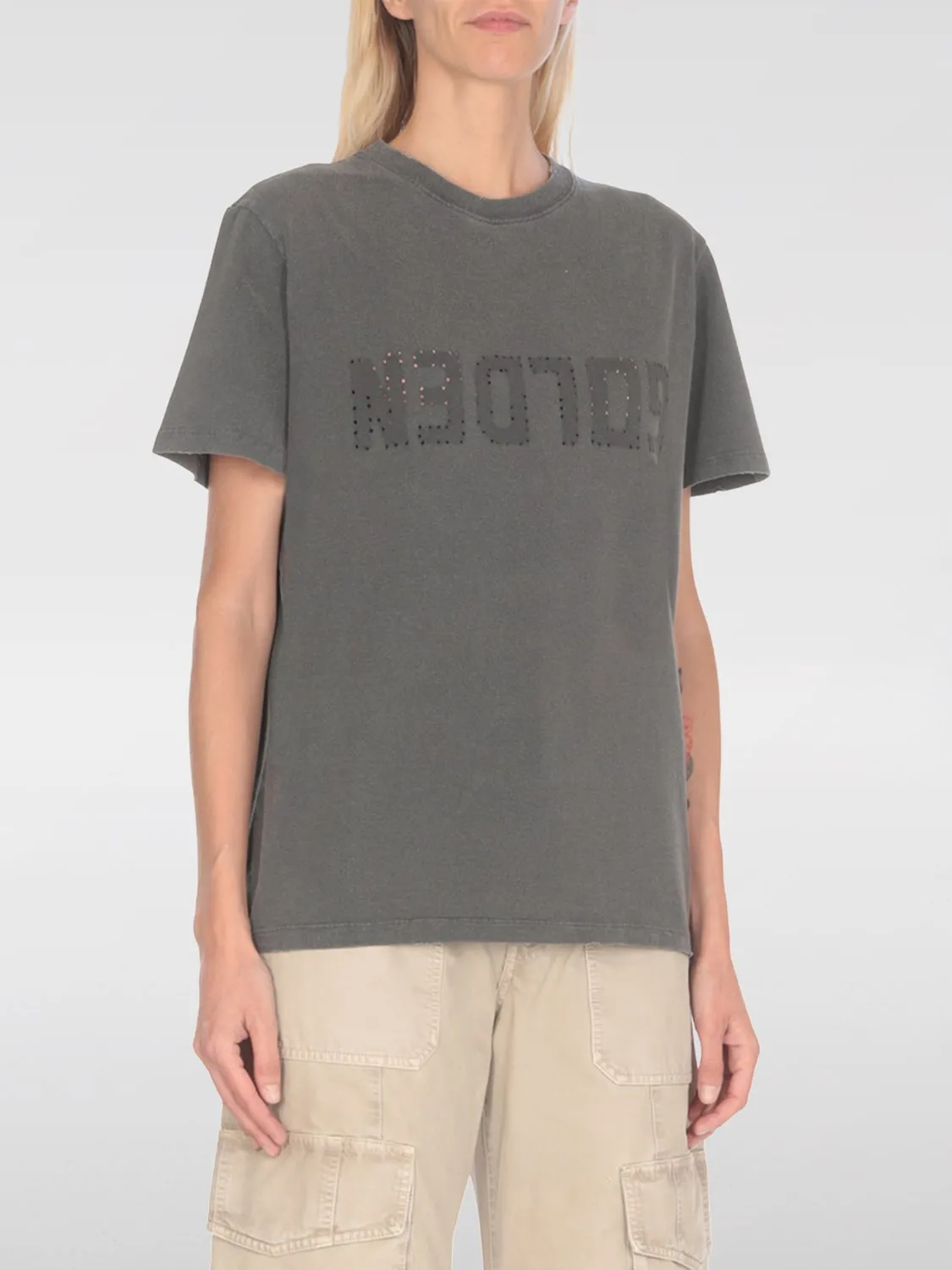 T-shirt basic Golden Goose in cotone con logo